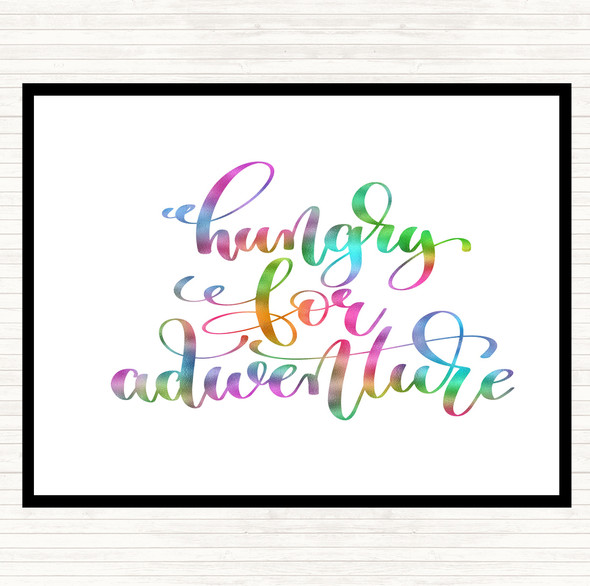 Hungry For Adventure Rainbow Quote Dinner Table Placemat