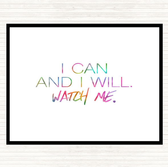 I Can And I Will Rainbow Quote Mouse Mat Pad