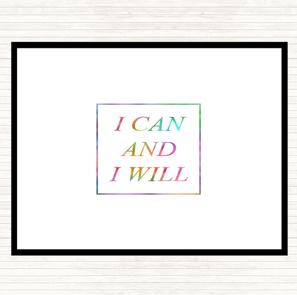 I Can Rainbow Quote Mouse Mat Pad