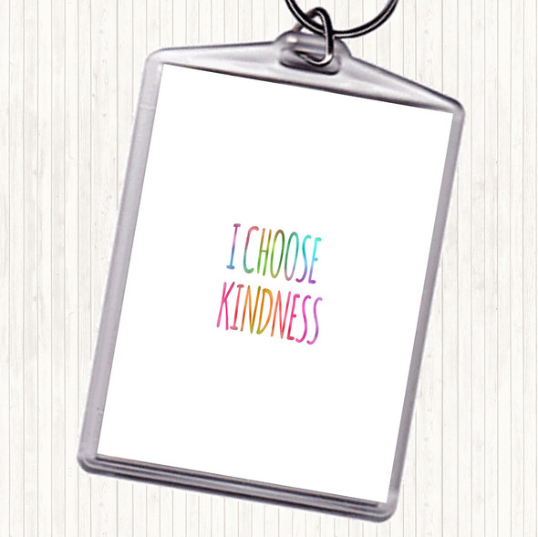 I Choose Kindness Rainbow Quote Bag Tag Keychain Keyring