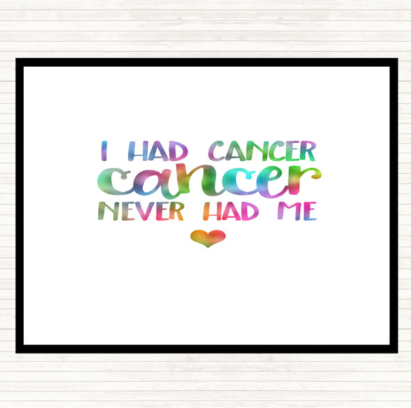 I Had Cancer Cancer Never Had Me Rainbow Quote Dinner Table Placemat