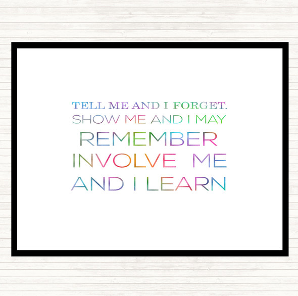 I Learn Rainbow Quote Mouse Mat Pad