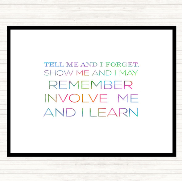 I Learn Rainbow Quote Dinner Table Placemat