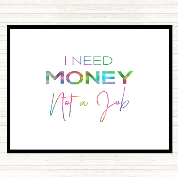I Need Money Rainbow Quote Mouse Mat Pad