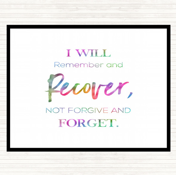 I Will Remember Rainbow Quote Mouse Mat Pad