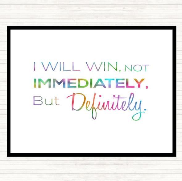 I Will Win Rainbow Quote Mouse Mat Pad