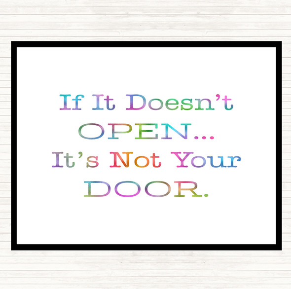 If It Doesn't Open Rainbow Quote Dinner Table Placemat