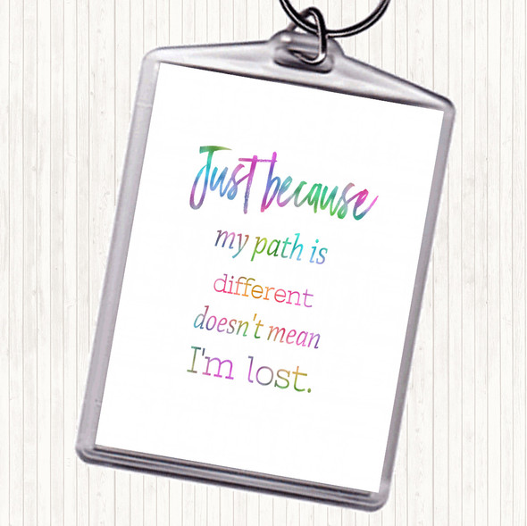 I'm Lost Rainbow Quote Bag Tag Keychain Keyring