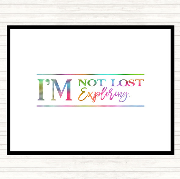 I'm Not Lost I'm Exploring Rainbow Quote Mouse Mat Pad