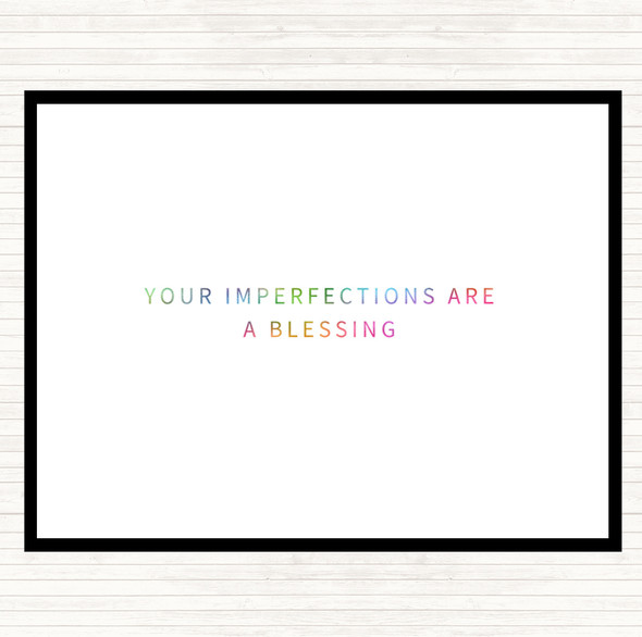 Imperfections Are A Blessing Rainbow Quote Mouse Mat Pad