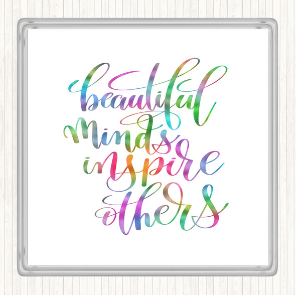 Inspire Others Rainbow Quote Drinks Mat Coaster