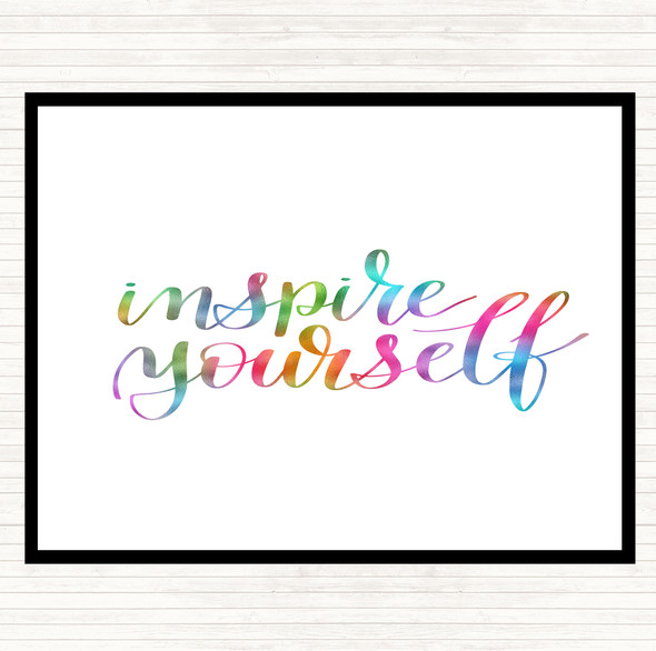 Inspire Yourself Rainbow Quote Mouse Mat Pad