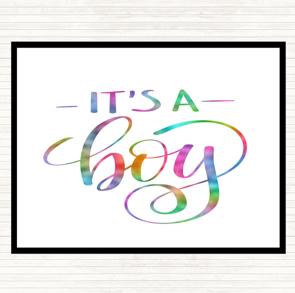 Its A Boy Rainbow Quote Mouse Mat Pad