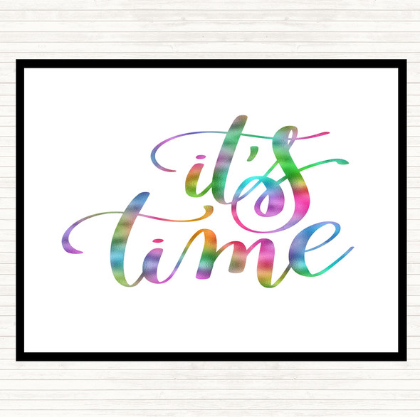 Its Time Rainbow Quote Mouse Mat Pad