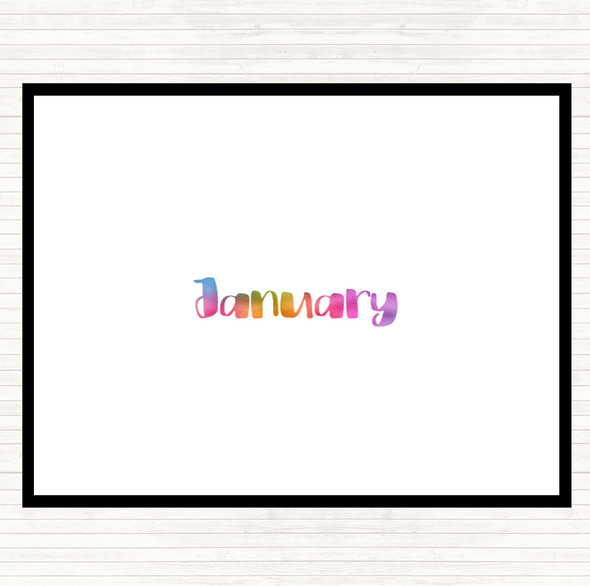 January Rainbow Quote Dinner Table Placemat