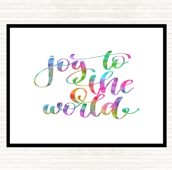 Joy To The World Rainbow Quote Mouse Mat Pad