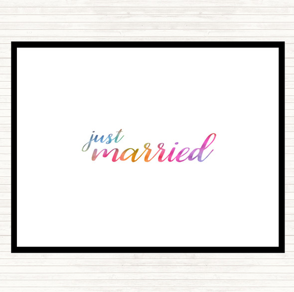 Just Married Rainbow Quote Dinner Table Placemat