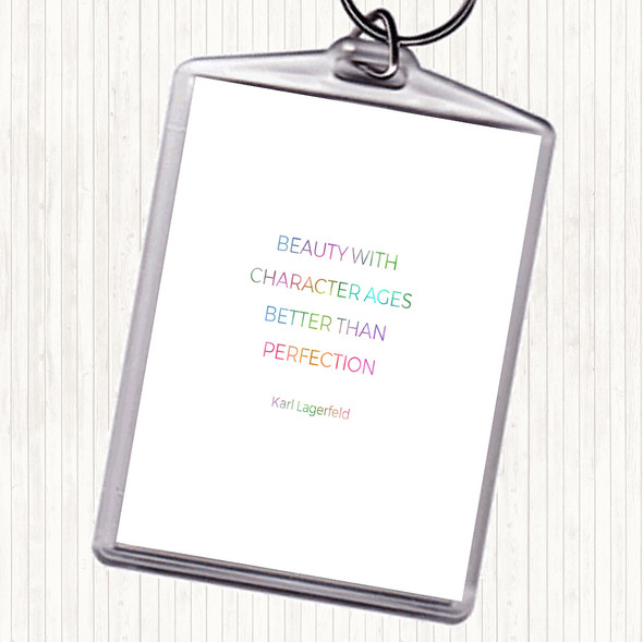 Karl Beauty Ages Rainbow Quote Bag Tag Keychain Keyring