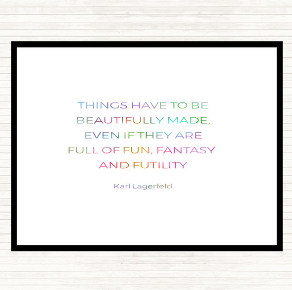 Karl Lagerfield Beautifully Made Rainbow Quote Dinner Table Placemat
