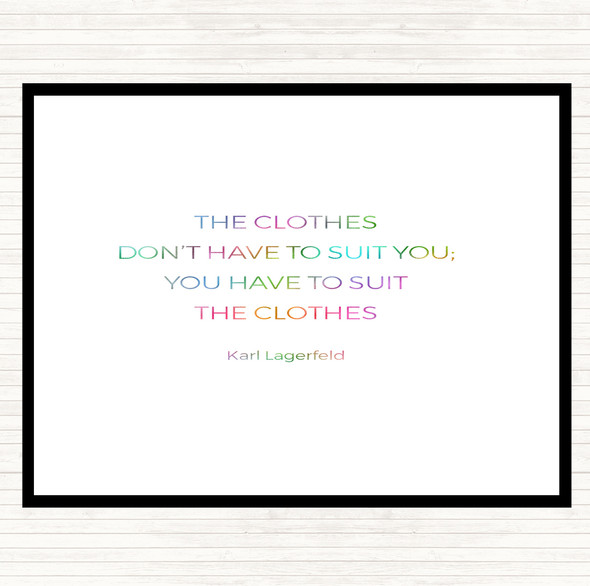 Karl Lagerfield Suit The Clothes Rainbow Quote Dinner Table Placemat