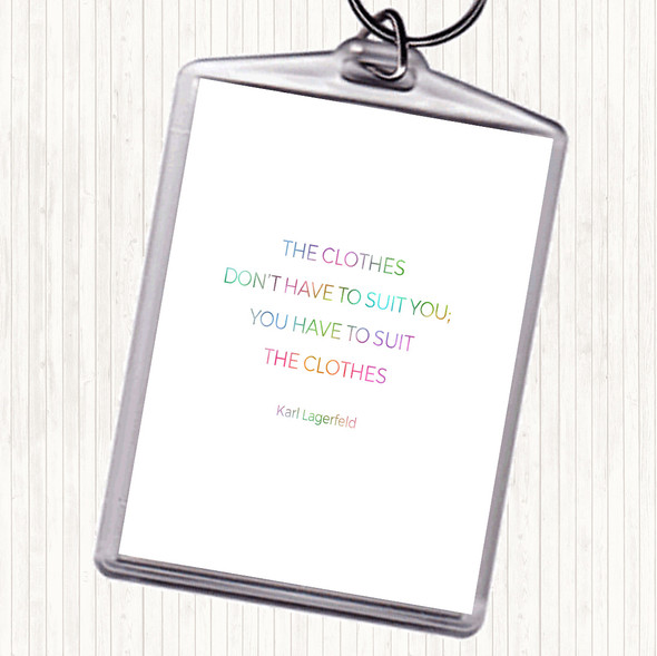 Karl Lagerfield Suit The Clothes Rainbow Quote Bag Tag Keychain Keyring