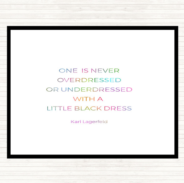 Karl Little Black Dress Rainbow Quote Dinner Table Placemat