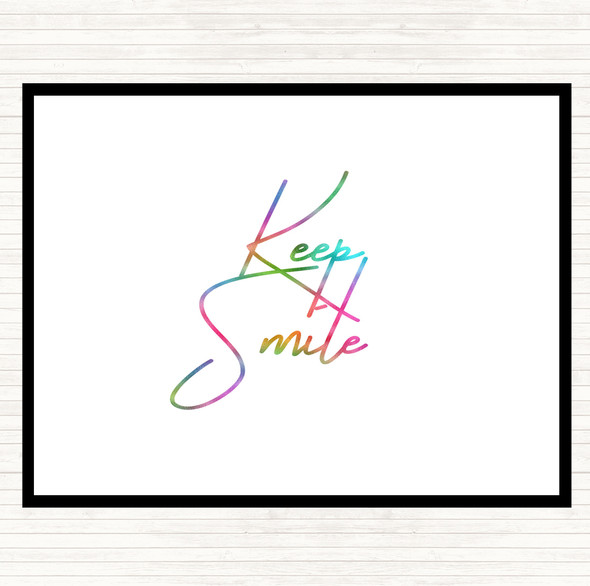 Keep A Smile Rainbow Quote Dinner Table Placemat