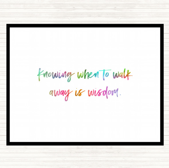 Knowing When Rainbow Quote Dinner Table Placemat