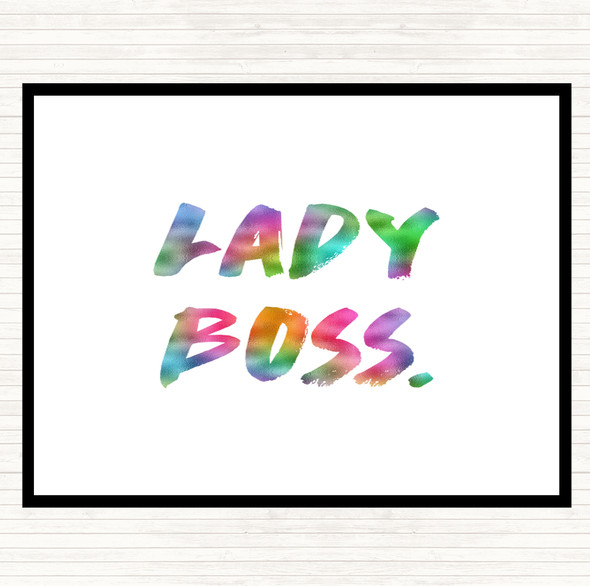 Lady Boss Rainbow Quote Dinner Table Placemat