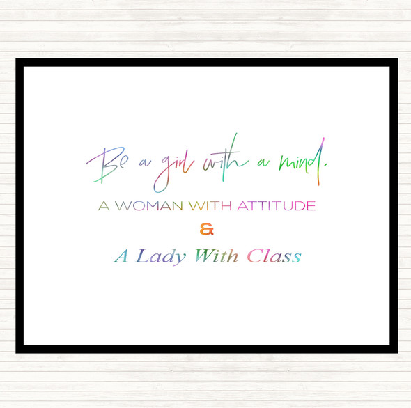 Lady With Class Rainbow Quote Mouse Mat Pad