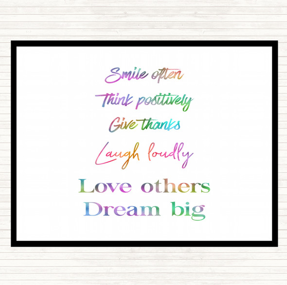Laugh Loudly Rainbow Quote Mouse Mat Pad