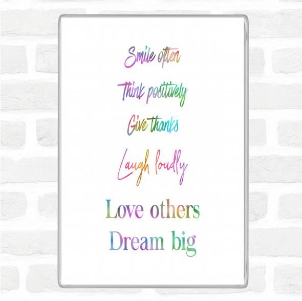 Laugh Loudly Rainbow Quote Jumbo Fridge Magnet