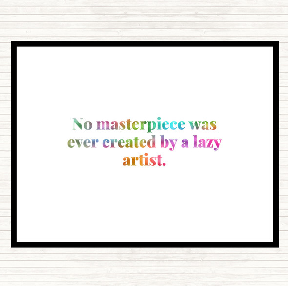 Lazy Artist Rainbow Quote Dinner Table Placemat