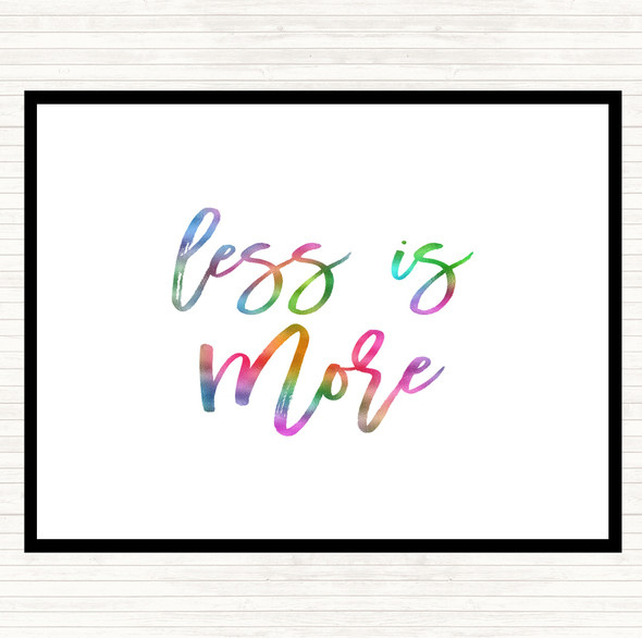 Less Is More Rainbow Quote Mouse Mat Pad