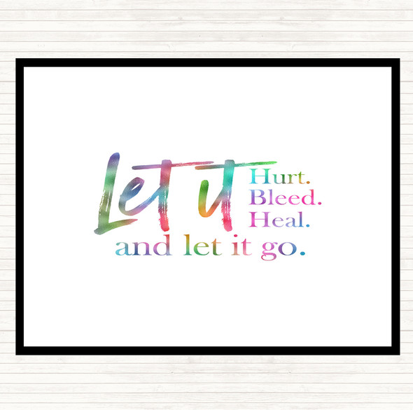 Let It Go Rainbow Quote Dinner Table Placemat