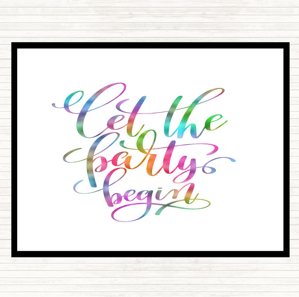 Let The Party Begin Rainbow Quote Mouse Mat Pad