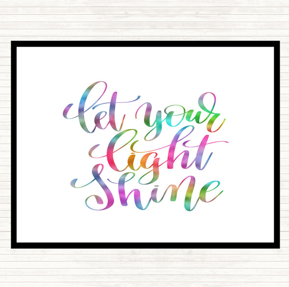 Let Your Light Shine Rainbow Quote Mouse Mat Pad