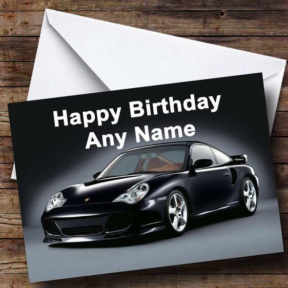 Porsche  Black Personalised Birthday Card
