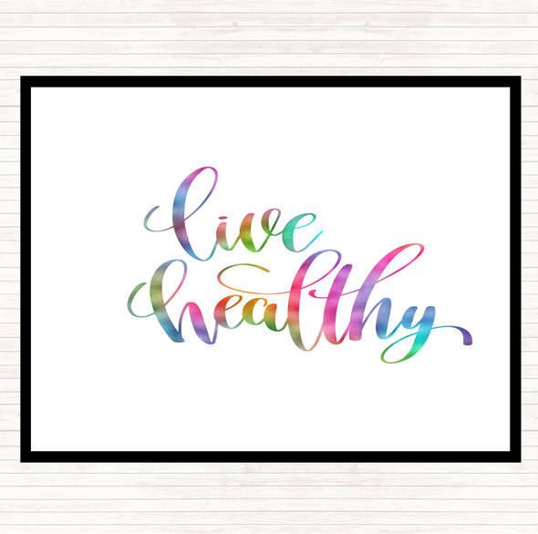 Live Healthily Rainbow Quote Mouse Mat Pad