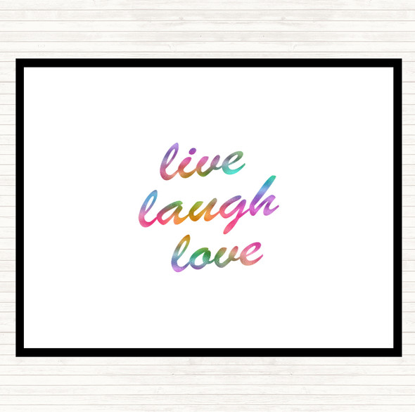 Live Laugh Rainbow Quote Mouse Mat Pad