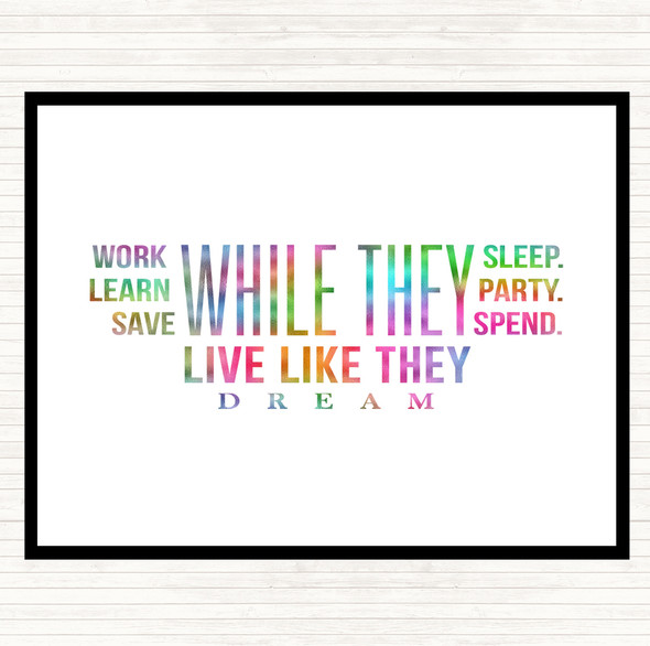 Live Like They Dream Rainbow Quote Mouse Mat Pad