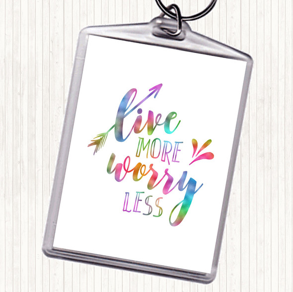 Live More Arrow Rainbow Quote Bag Tag Keychain Keyring