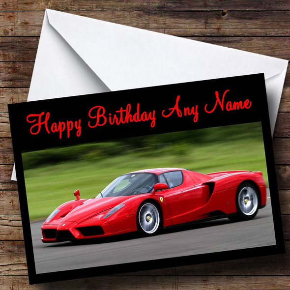 Red Ferrari Enzo Personalised Birthday Card