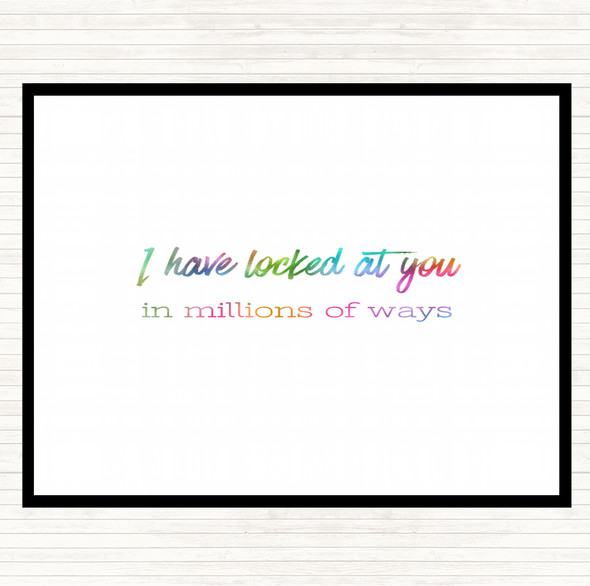 Looked At You Rainbow Quote Mouse Mat Pad