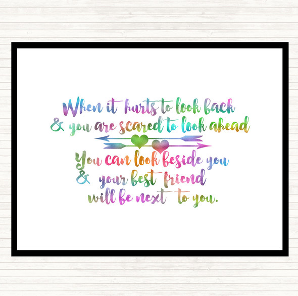 Looking Ahead Rainbow Quote Dinner Table Placemat
