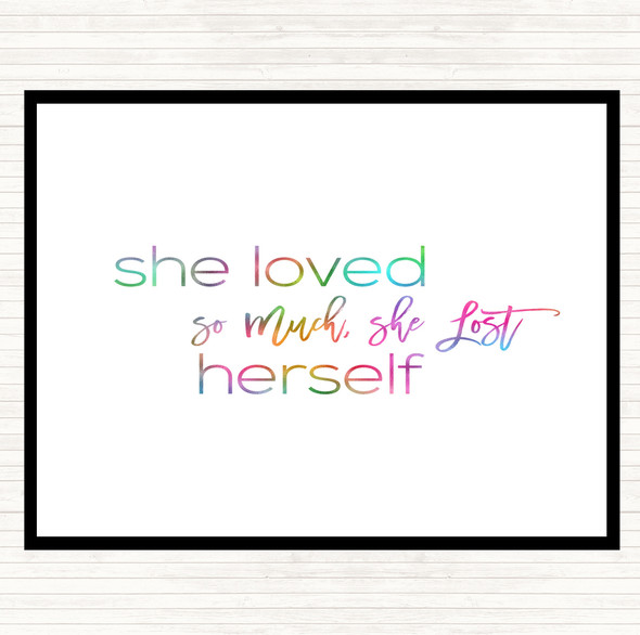 Lost Herself Rainbow Quote Mouse Mat Pad