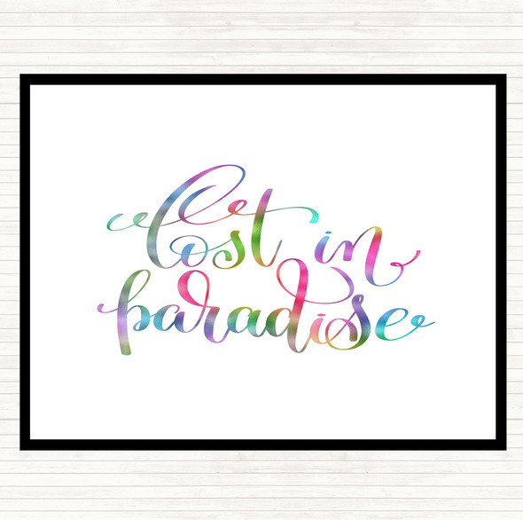 Lost In Paradise Rainbow Quote Mouse Mat Pad
