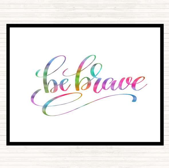 Be Brave Swirl Rainbow Quote Mouse Mat Pad