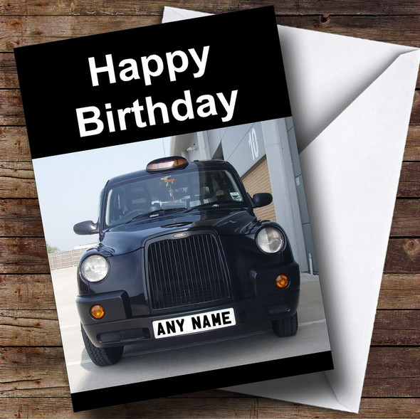 Taxi Black Cab Personalised Birthday Card