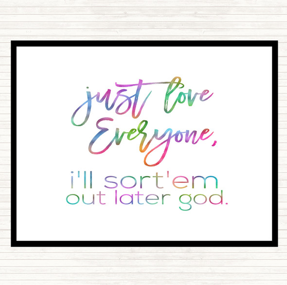 Love Everyone Rainbow Quote Mouse Mat Pad